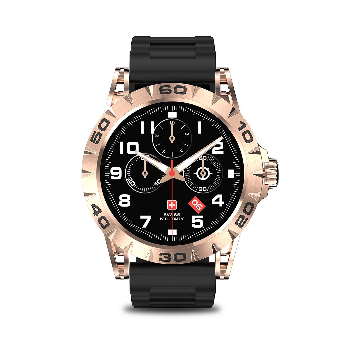 Dom 2 Rose Gold Frame Silicon Strap Black