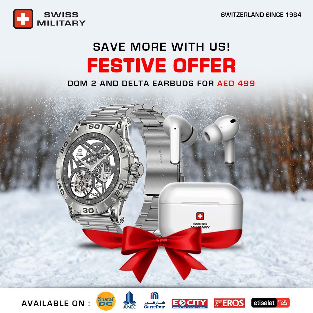 دوم 2 ساعة ذكية بسوار معدني فضي + دلتا TWS