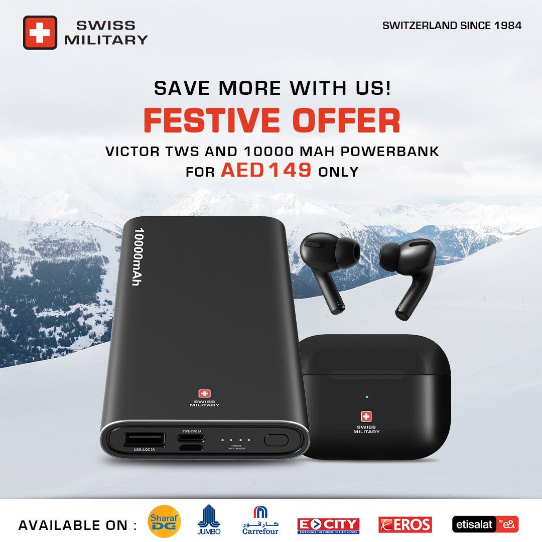 فيكتور TWS Charging Black + Chandoline Power Pack PD 10000MAH أسود